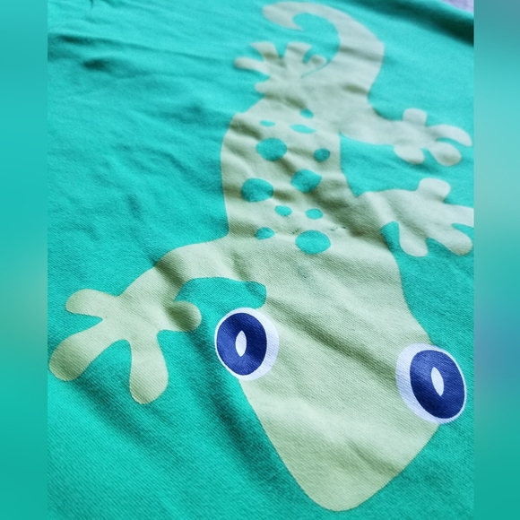 2009 vguc Hanna Andersson size 90 3T green lizard romper - Picture 2 of 12